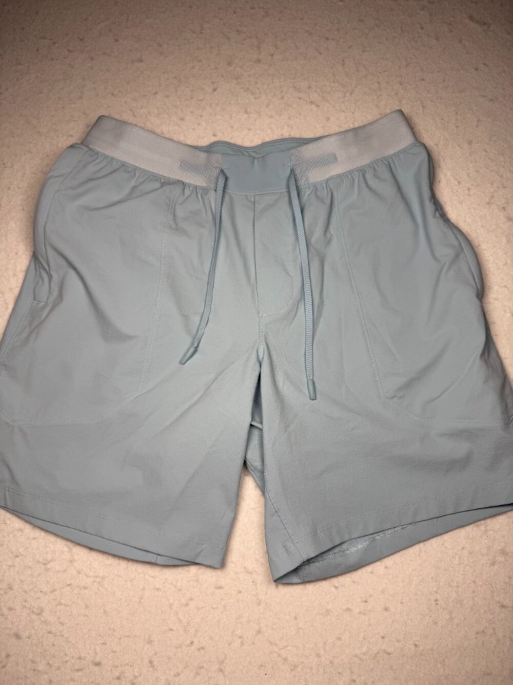 Lululemon Shorts Men Small Ash Blue Bowline Stretch Ripstop Drawstring 7" Inseam